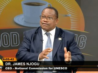 The Ag. SG Dr. James Njogu during the KBC Morning show.
