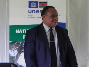 Dr. James Njogu, Ag. SG KNATCOM, during the capacity building workshop for TVET Trainers on emerging technologies