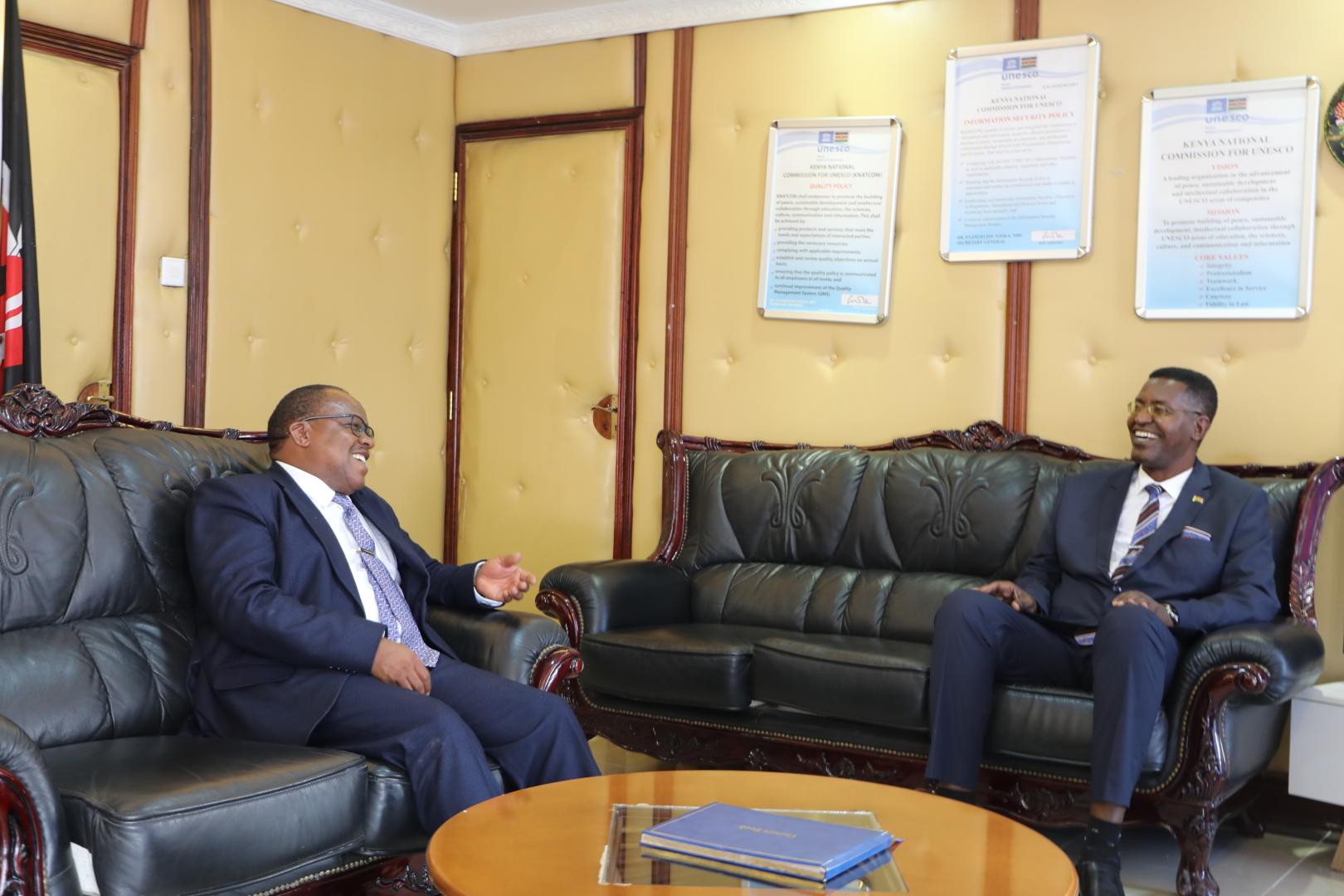 Ag. SG Dr. James Njogu hosting Amb (Designate) Prof. Peter Ngure