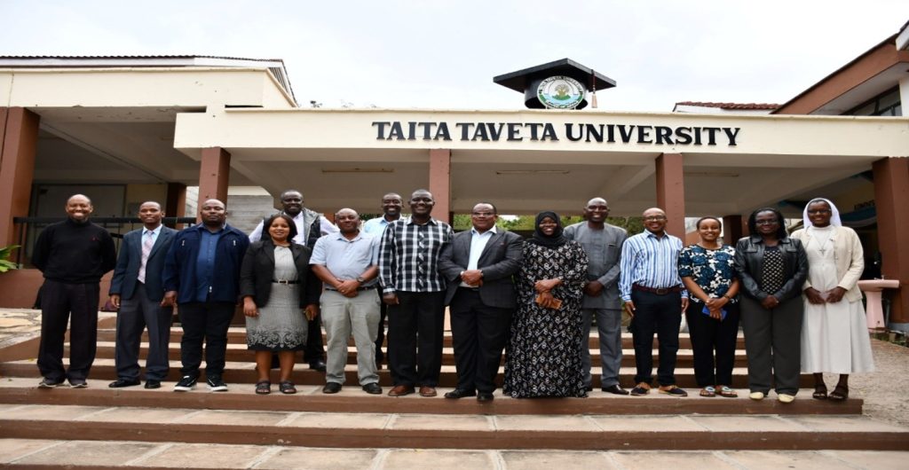 A team from the Kenya National Commission for UNESCO led by the Ag. Secretary General, Dr. James Njogu, HSC and Members of staff from Taita Taveta University During the sensitization mission on UNESCO Chairs