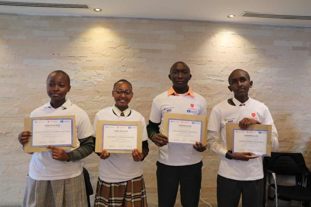 Certificate Award ceremony where the four students were awarded with certificates