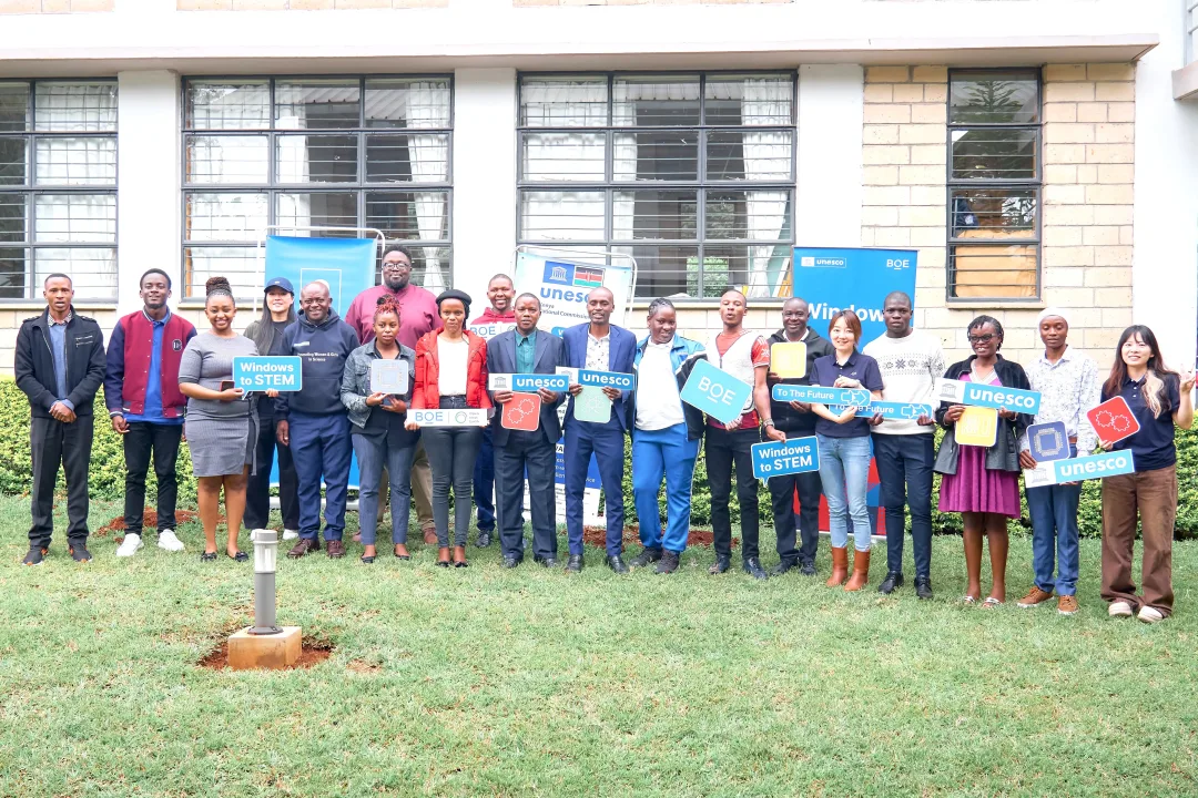 Ministry of Education officials, UNESCO, KNATCOM Staff, and BOE Technologies team during the during the Windows to STEM initiative worrkshop