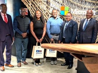 KNATCOM and the Microsoft Kenya team during a courtesy call at the Microsoft offices.