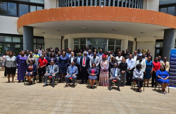 Stakeholders, partners, and participants pose for a group photo during the official launch of the UNESCO Chair in Inclusive and Sustainable Physical Education and Sports for Community Development at Kenyatta University.