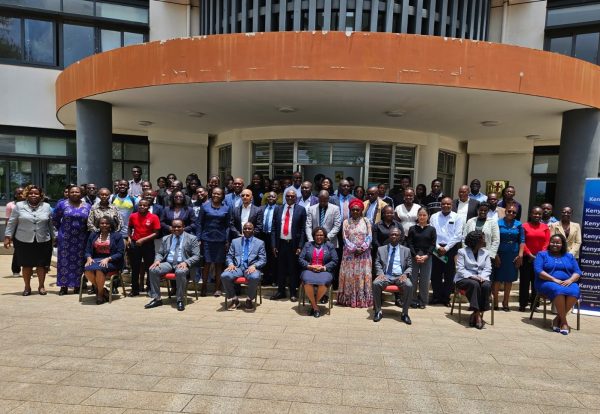 Stakeholders, partners, and participants pose for a group photo during the official launch of the UNESCO Chair in Inclusive and Sustainable Physical Education and Sports for Community Development at Kenyatta University.